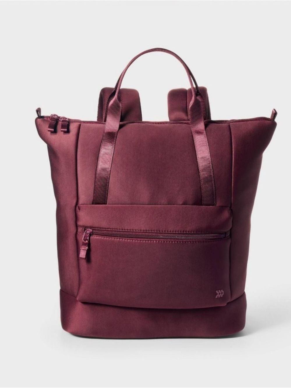 all in motion neoprene backpack tote - wine